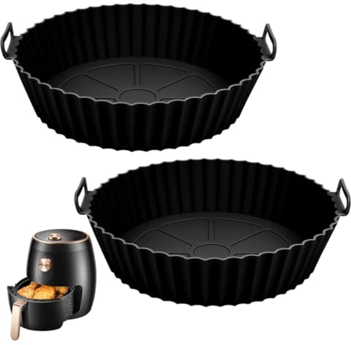 Ronde siliconen bakvorm voor heteluchtfriteuse - Herbruikbaar en niet-klevend