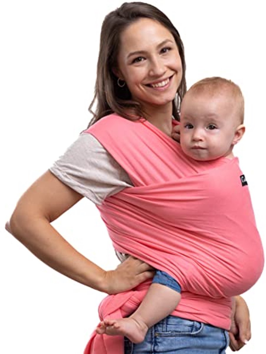 Elastische Babydraagdoek Ring Sling - Geschikt Voor Pasgeborenen - Draagdoek One Size Geel (Pink)
