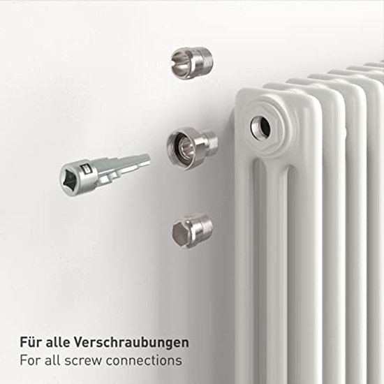 Universele steeksleutel voor sanitair & verwarming - 5-staps 1/2
