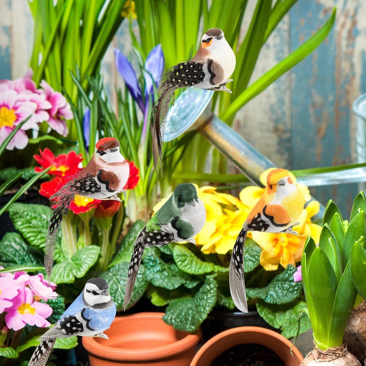 ULDIGI 4 stuks kunstmatige gevederde vogels vogelornamenten decoratieve