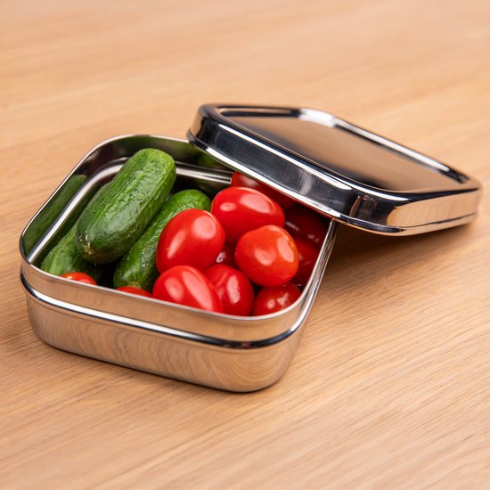 Bols à fruits de Luxe en acier inoxydable - Set de 2 - Boîtes à collation Bols à fruits en acier inoxydable - Enfants - Sans BPA - Talli - Bol à fruits scolaire - Boîte à collation enfant - Boîte à fruits