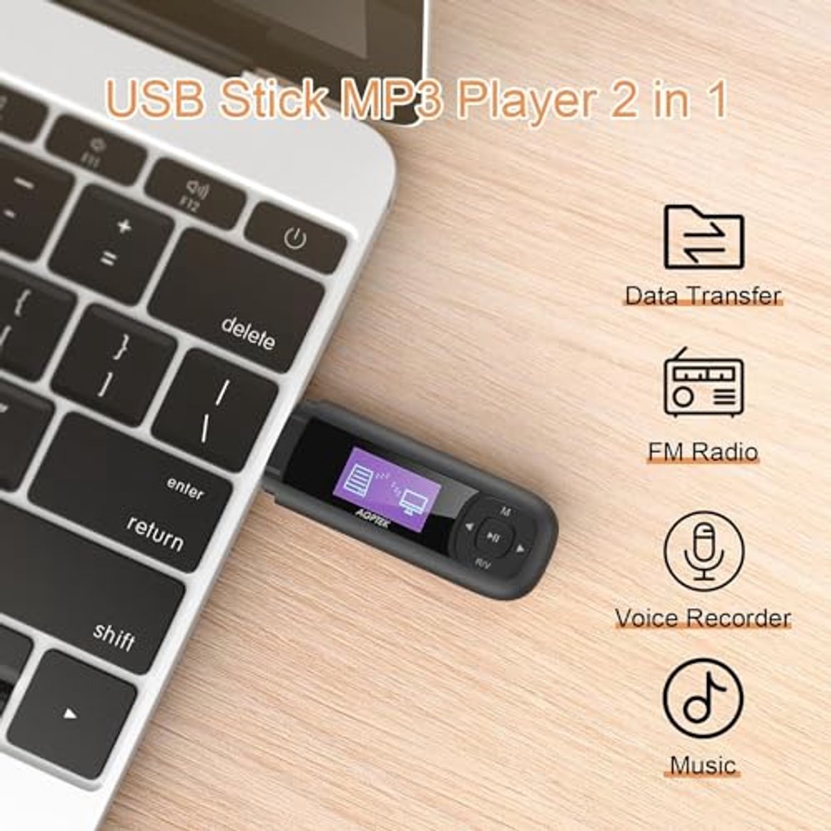 Draagbare 40GB USB MP3-Speler met LCD-Scherm en FM-Opnames