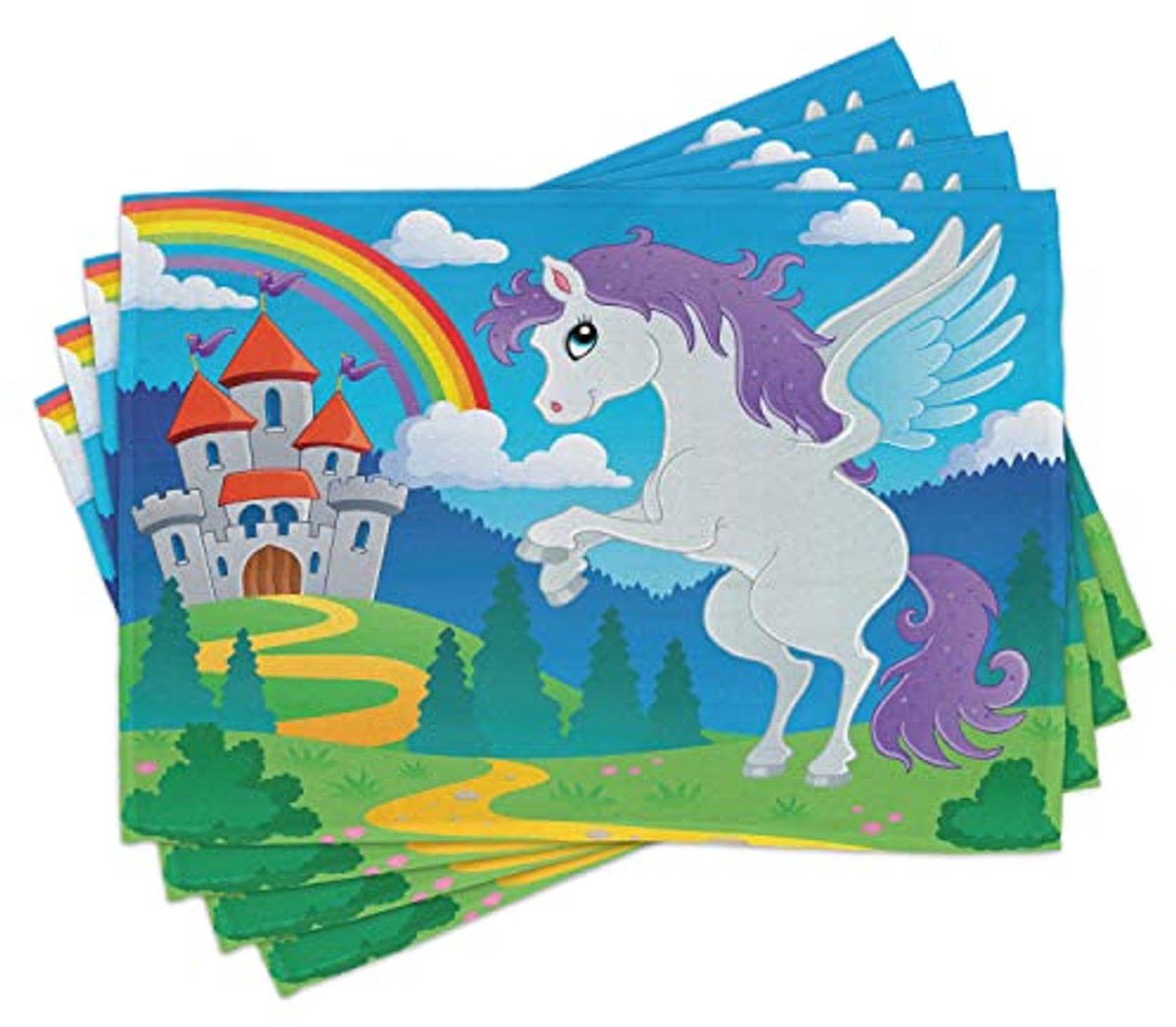 Kleurrijke Wasbare Stoffen Placemat Set van 6 voor Eettafel