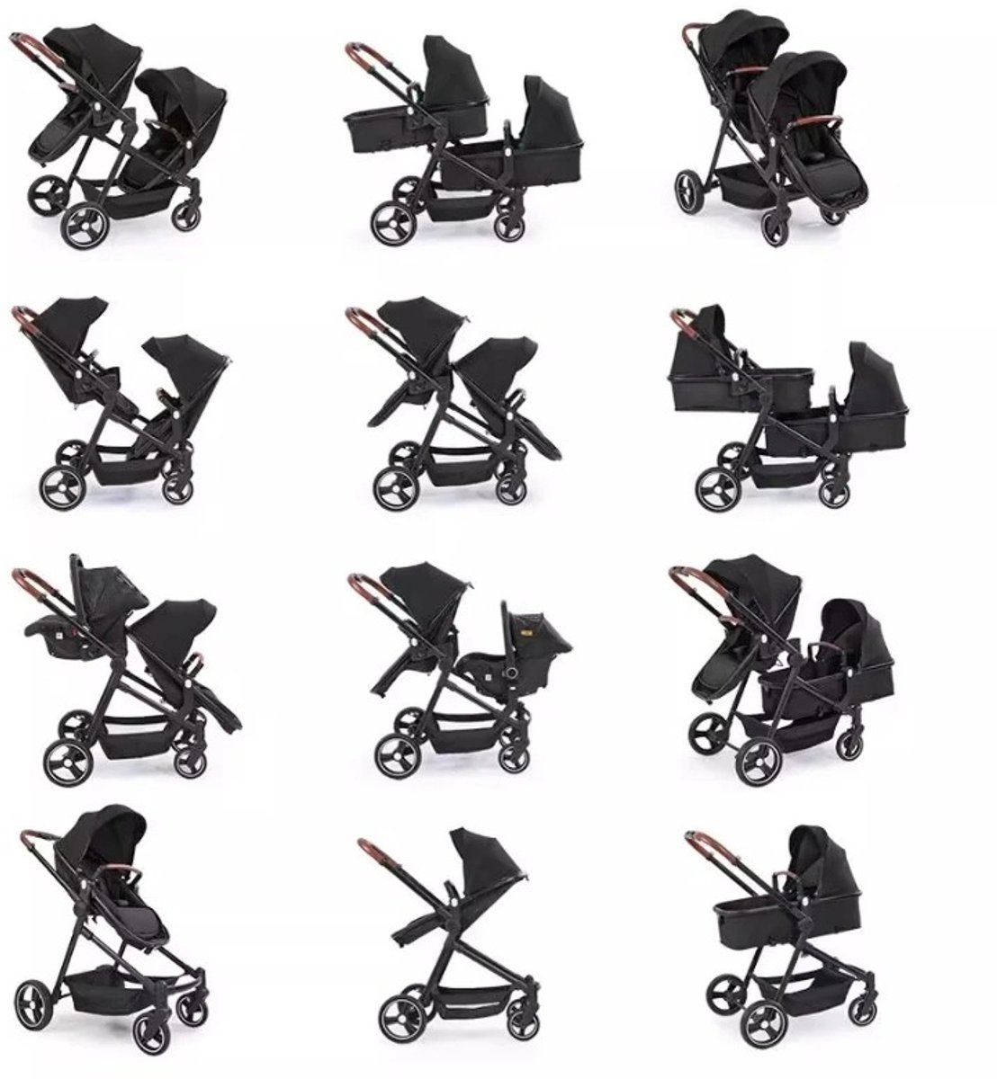 Mila Shop Tweeling buggy - Duo Buggy - Duo kinderwagen - afbeelding 3