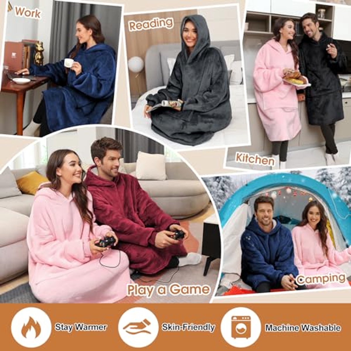Dames Hoodie met Zakjes en Huisdier Motief - Warme Oversized Pullover voor de Winter