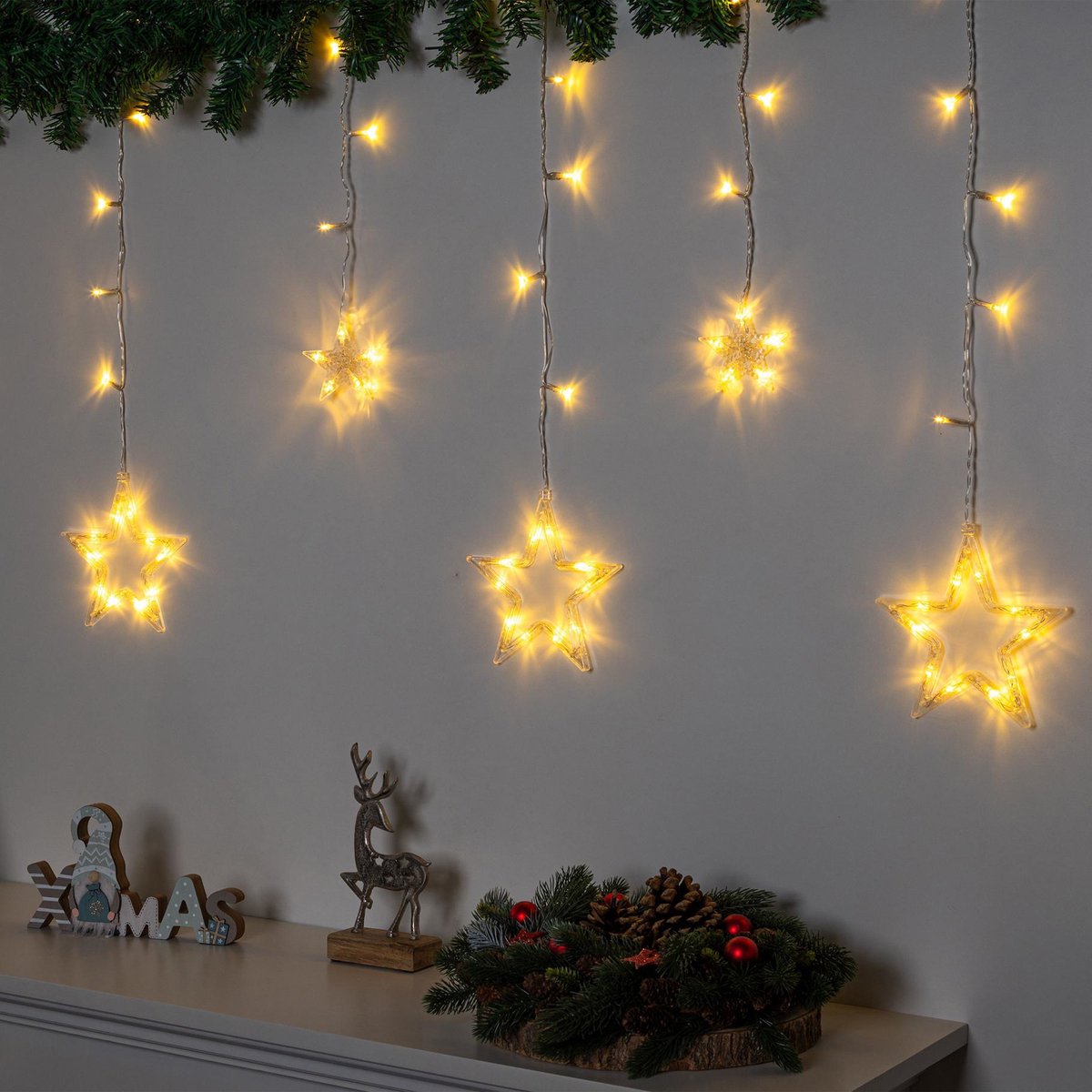 HI - Sterrenlichtgordijn - Fairy - met - 63 - LED's