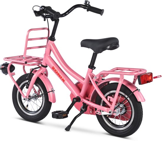 Zonix Meisjesfiets 12 Inch Roze Kinderfiets Transport Voor Meisjes Van 2 Tm 4 Jaar Geschikt Voor Kledingmaat 90-105 van Zonix — afbeelding 4