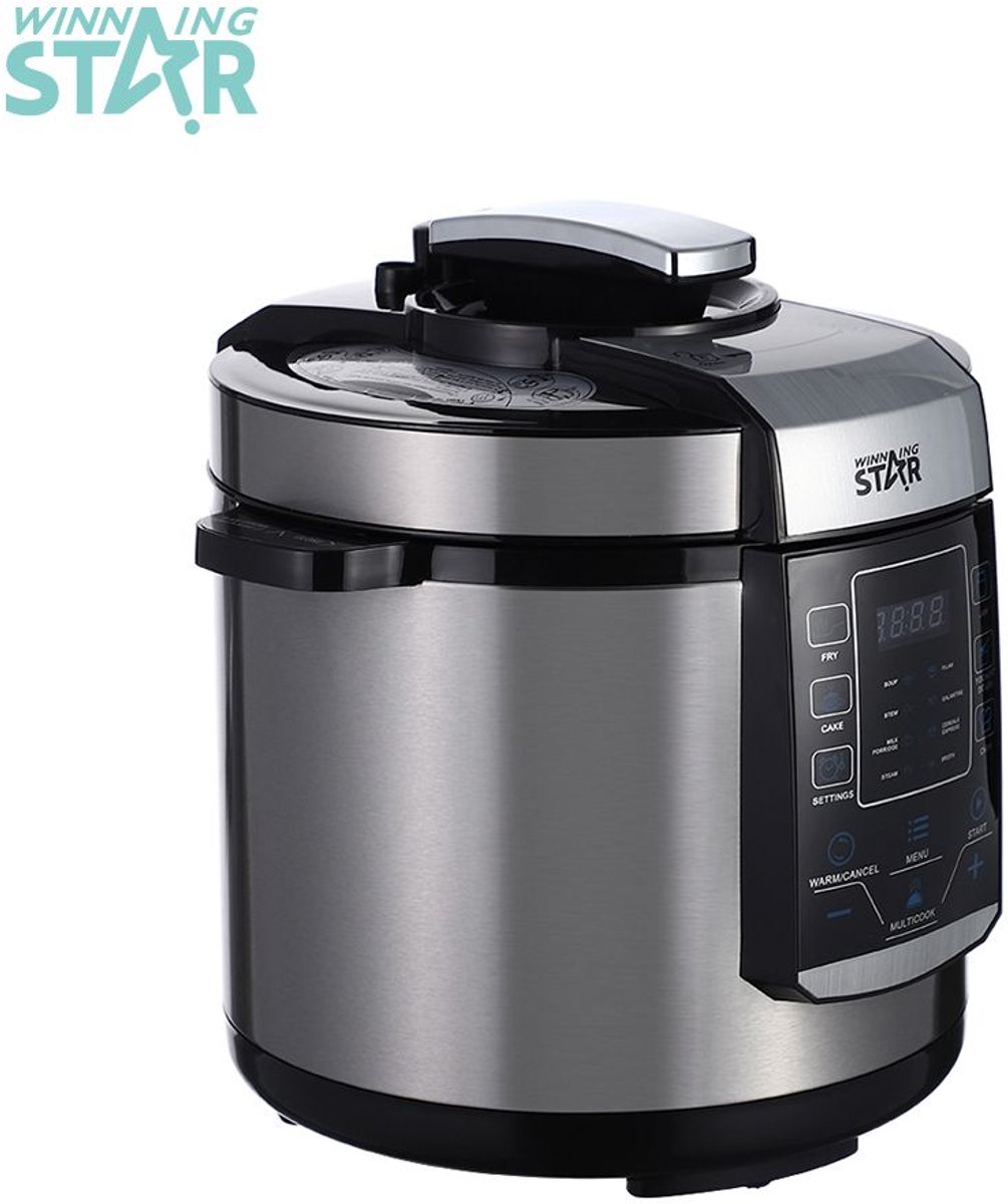 Winning Star Elektrische Multicooker 6 Liter Zilver – foto 4