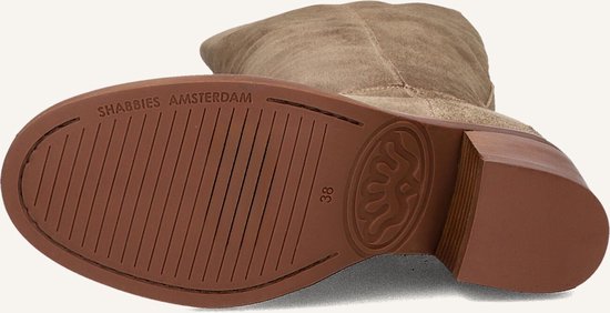 Shabbies Puk Tuba Laarzen - Suède - Dames - Taupe - Maat 40