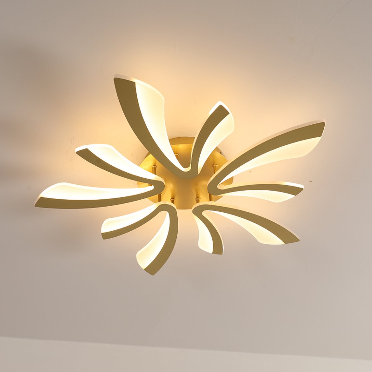 Haobosic Gouden V - Plafondlamp - 5 armen - 68x68cm - Dimbare 48W LED