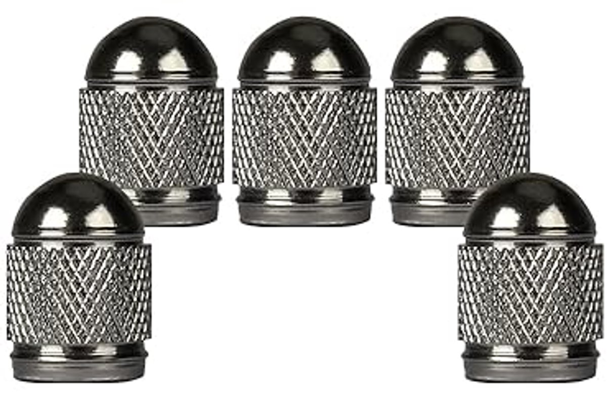 5 Stuks Aluminium Ventieldoppen Universeel voor Auto Fietsen Vrachtwagens en Motorfietsen - Grijs