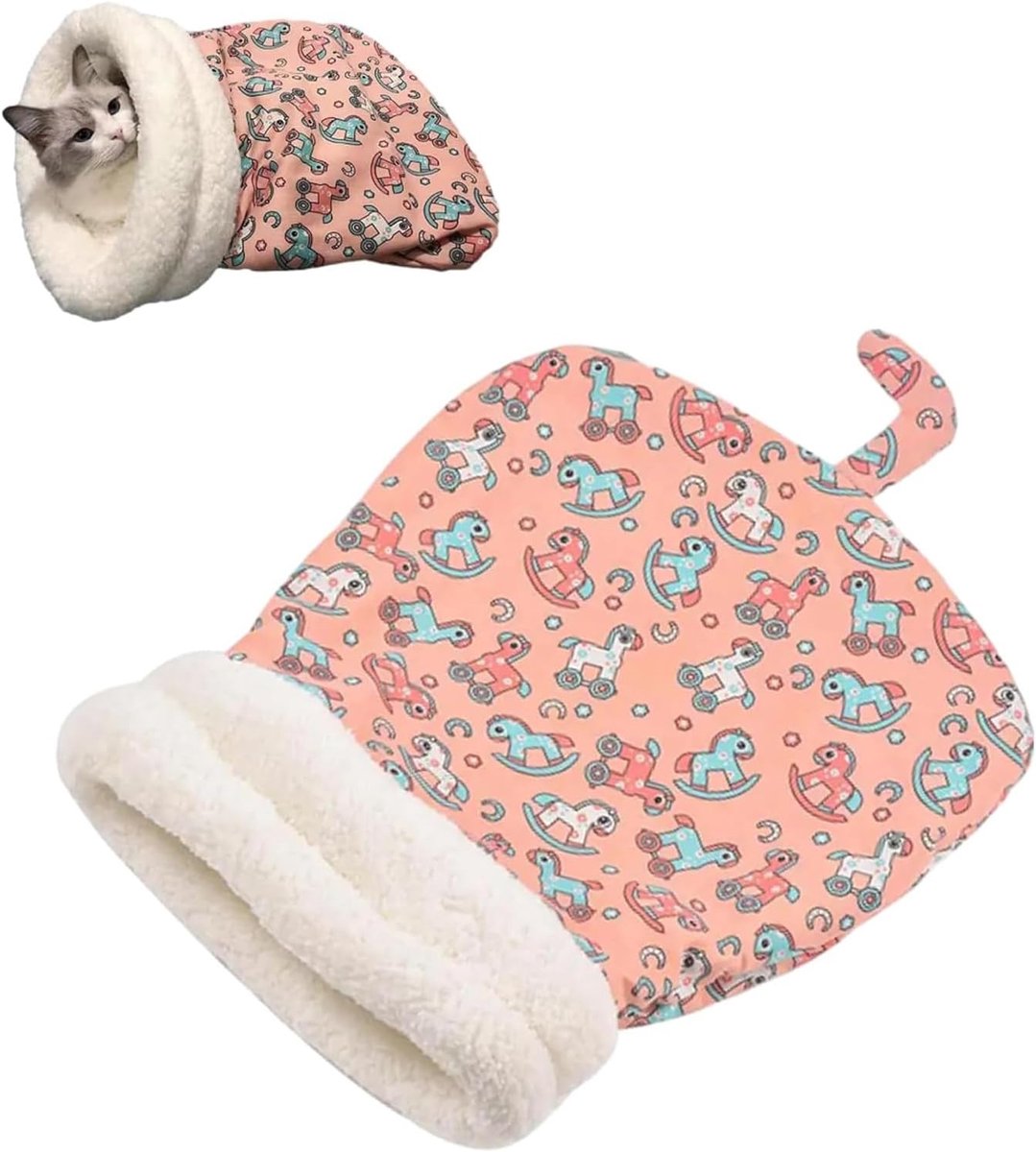 Daity Kattenslaapzak - Gezellige huisdierenmand - zacht en pluizig wasbaar bed - binnenkattendeken (C)