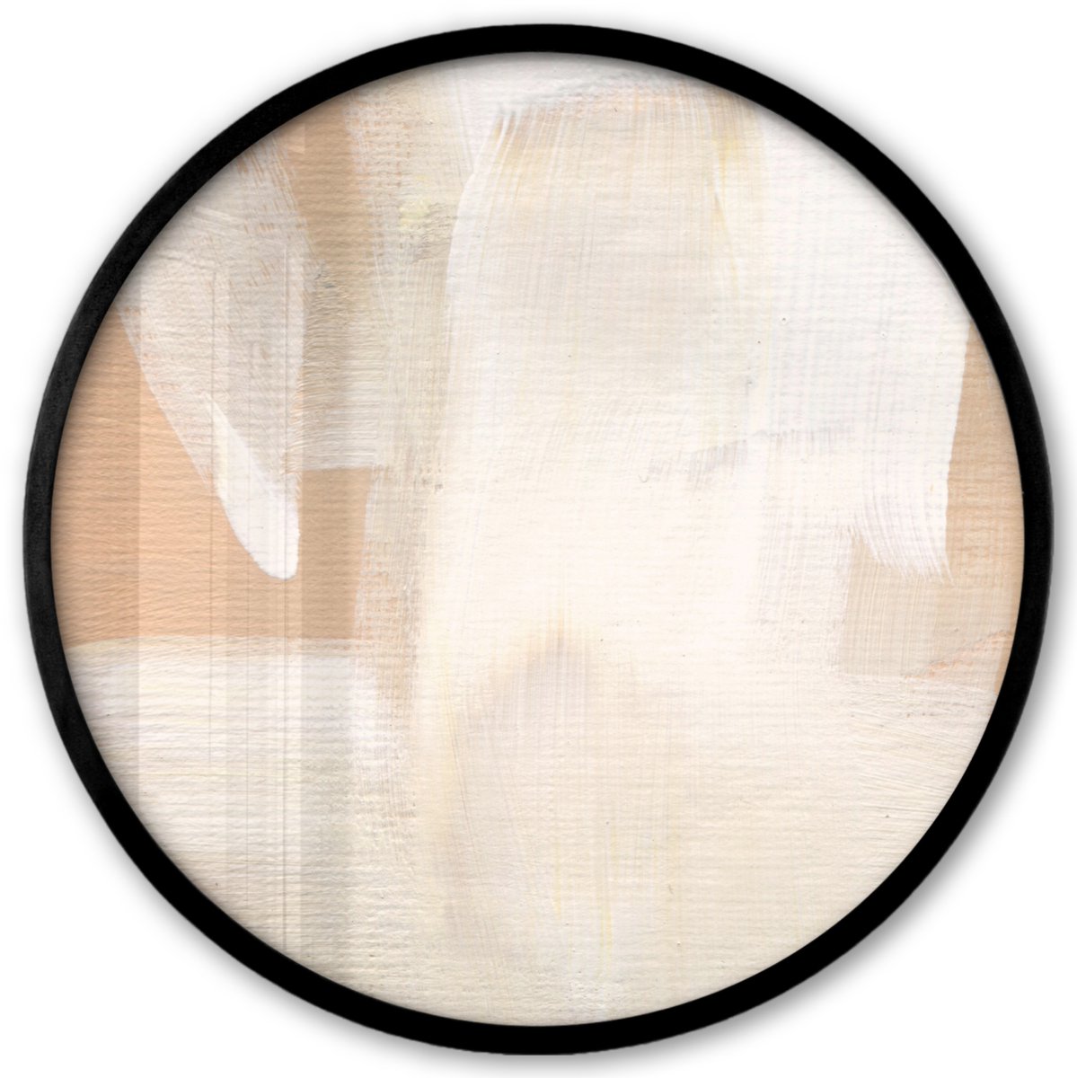 FrameYourWall Poster in lijst Rond - Fotolijst 40x40 cm - Posters - Kunst - Wit - Beige - Modern - Ronde posterlijst zwart - Decoratie - Wanddecoratie woonkamer - Muurdecoratie slaapkamer Vagen