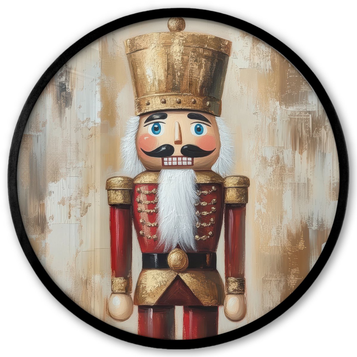 FrameYourWall Poster in lijst Rond - Fotolijst 40x40 cm - Posters - Kerst - Poppetje - Abstract - Ronde posterlijst zwart - Decoratie - Wanddecoratie woonkamer - Muurdecoratie slaapkamer - Kerstversiering - Kerstdecoratie voor binnen - Kerstmis De notenkraker