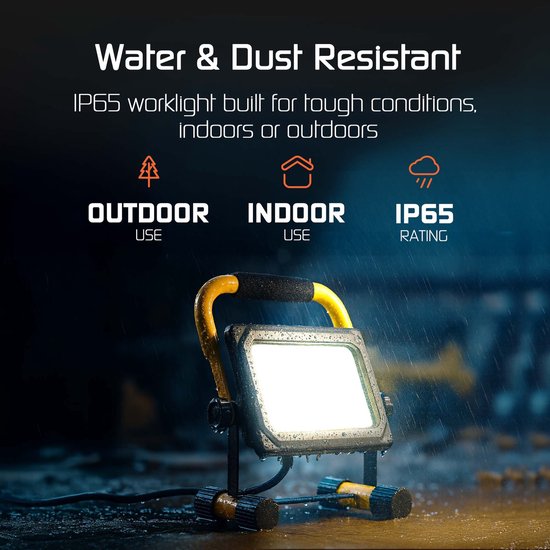 Ledvion - Lampe de chantier LED - 30 W - 6 500 K - 3 300 L - IP65