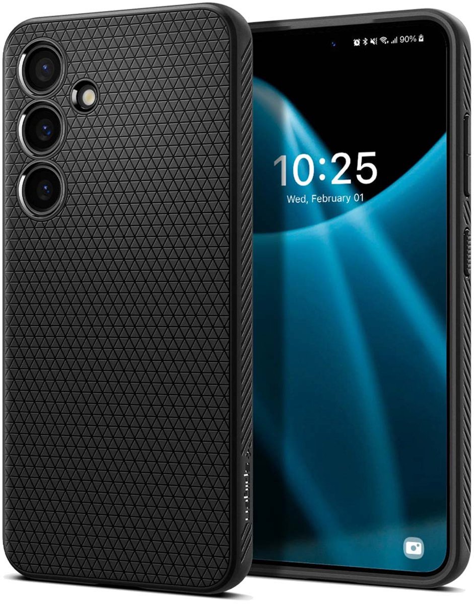 Spigen Liquid Air Hoesje Geschikt voor Samsung Galaxy S24 Plus Back Cover Flexibel TPU Zwart
