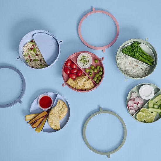 Bol bento Mepal Vita – 5 compartiments dont 3 récipients amovibles – Boîte Bento – Boîte repas salade – Sauge nordique