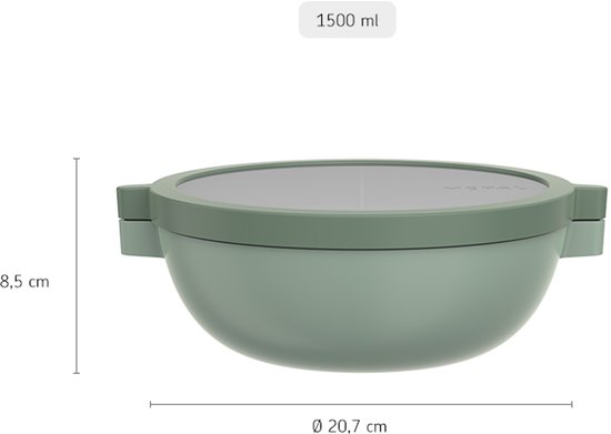 Bol bento Mepal Vita – 5 compartiments dont 3 récipients amovibles – Boîte Bento – Boîte repas salade – Sauge nordique