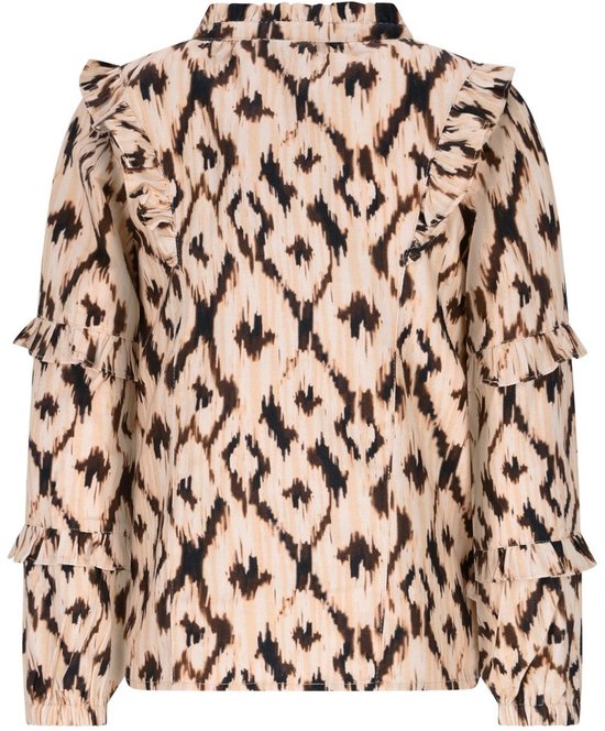 Like Flo winter blouse meisjes - beige/bruin - Carlin - geweven - ruffle