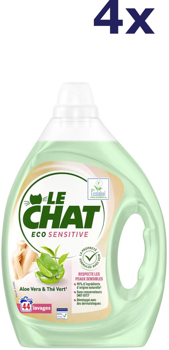 4x Le Chat Eco-Sensitive wasmiddel 44 wasbeurten