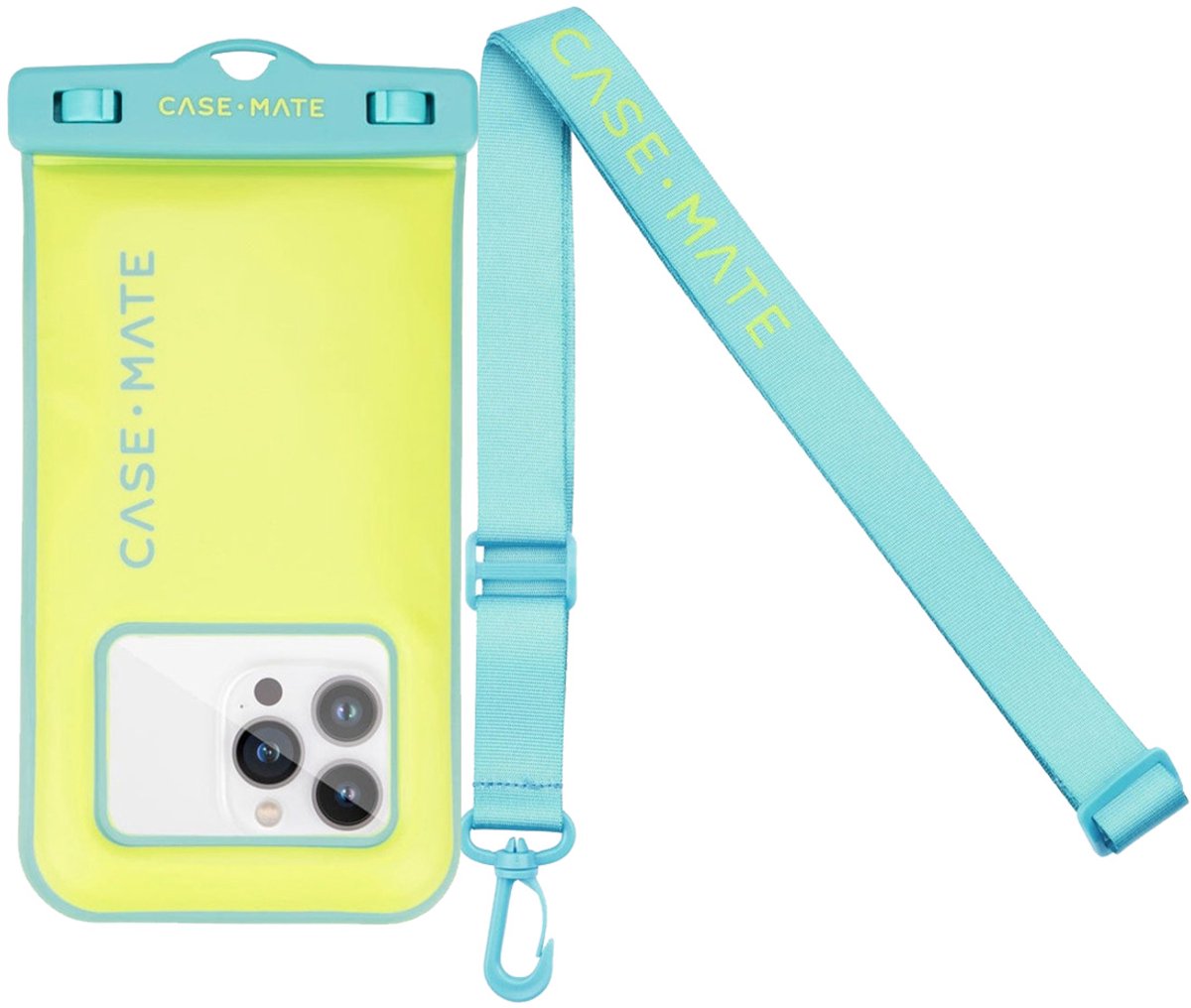 Case-Mate, Waterdichte hoes voor Universeel Smartphone 6.7'' Waterdicht IP68 Drijvend Ontwerp Citrus Splash, Citroengroen