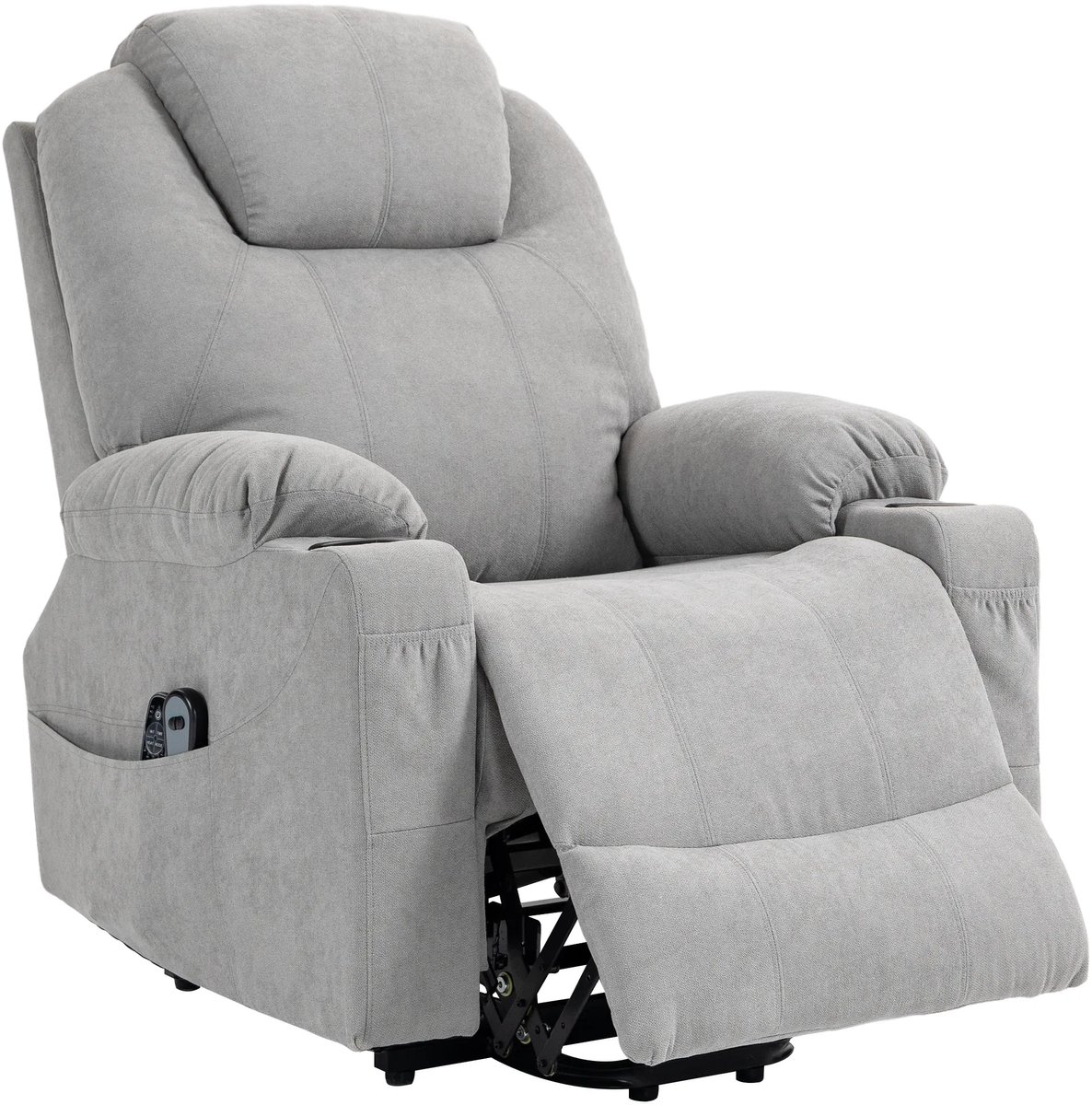 TRUUSK Elektrische TV-stoel Lichtgrijs met Massage en