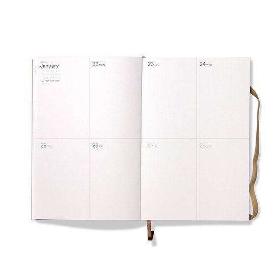BIROYAL Undated weekplanner, A5-formaat, wekelijkse afsprakenkalender met to -do-lijst, groot notitieveld, 52 vellen, afsprakenplanner in het Duits, ringband met hardcover, planner zwart