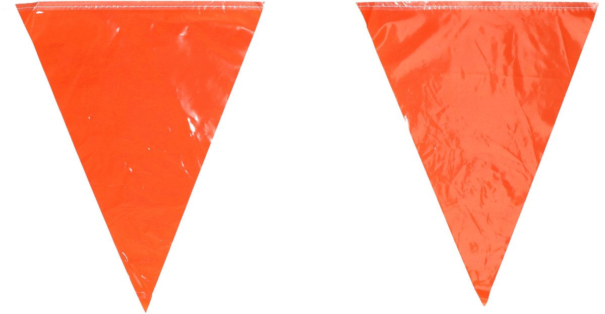 Oranje vlaggenlijn - slinger - 350 cm - plastic - binnen en buiten - 12 vlaggetjes - Koningsdag/Holland