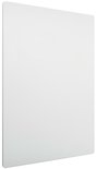 Wit, frameloos, magnetisch whiteboard van 45x60cm, weergave vanaf de zijkant.