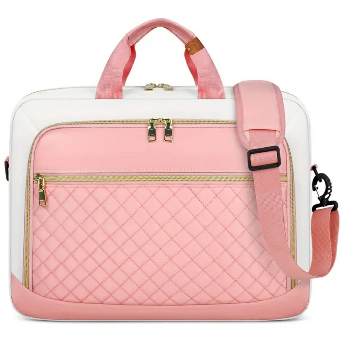 Laptoptas dames - Roze/Wit - Schooltas - 17,3 inch aktetas dames - Vaderdag - Moederdag - Verjaardag - Cadeau - computertas - laptop tas - business notebook tas - waterdichte laptop - schoudertas voor bedrijf