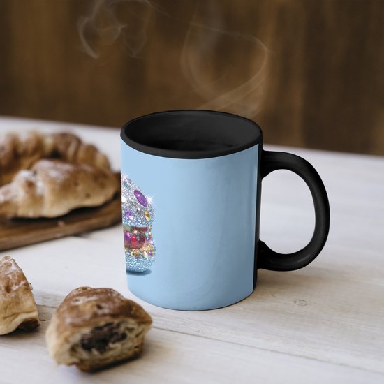 Froster Magische mok, warmtewisselende mok met verborgen boodschap, I Love You Gift, hartvormige beker voor Valentijnsdag