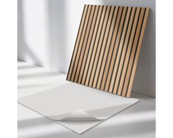Wallfluent Vinyl Tegels - Een Bord met Verticale Patronen Zelfklevende Vinyltegels - 30 cm x 30 cm - Bruin Vinyl Tegels - Verpakking van 9 stuks - Vierkant PVC Tegels - Texturen Plaktegels - Vloer Tegels PVC - Plaktegels Keuken en Badkamer
