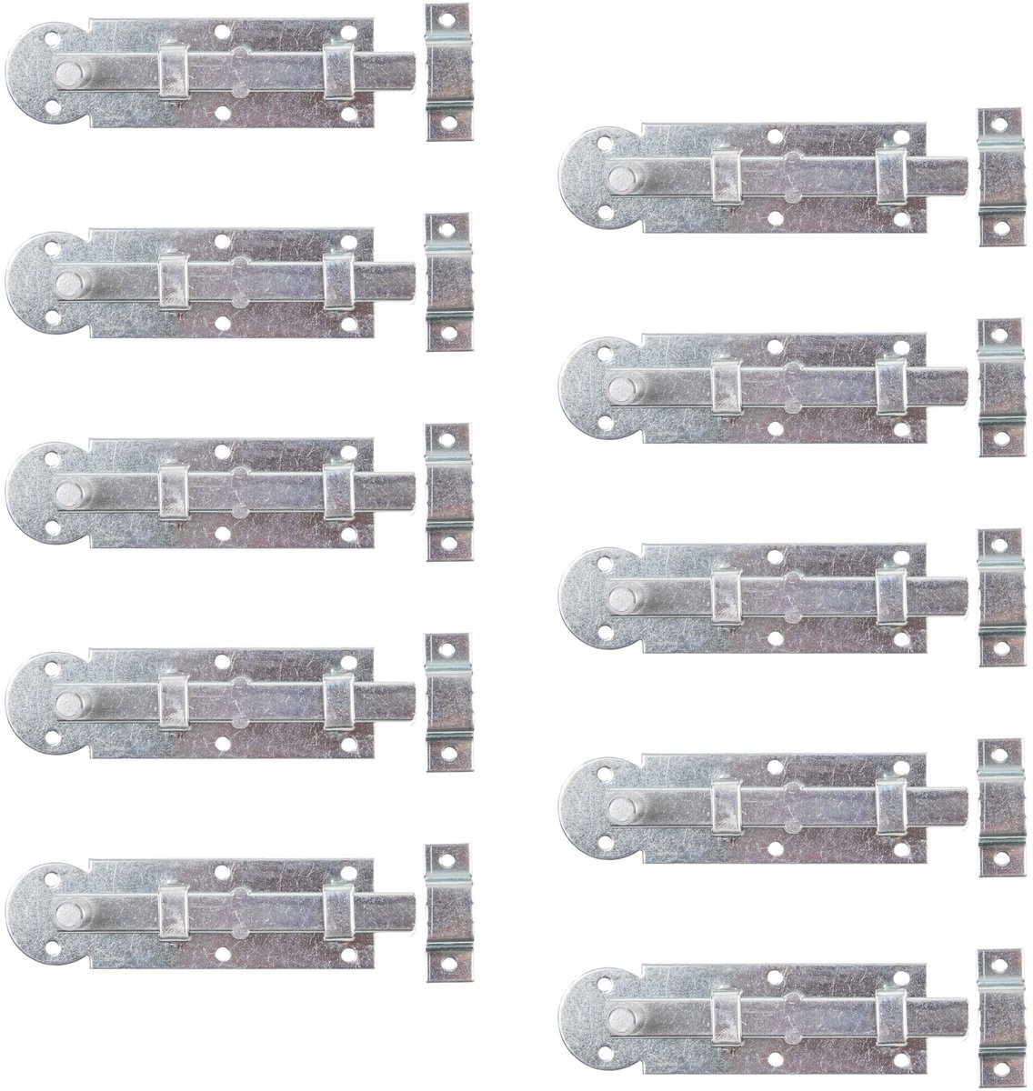 Alberts 823351 Fensterriegel, recht met vaste beugel, blauw verzinkt, plaat 100mm, set van 10
