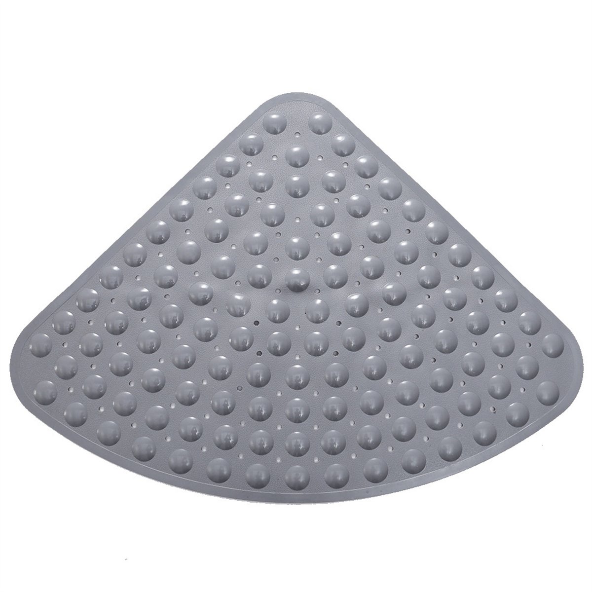 Peysaitr - Badmat PVC - Anti-slip badmat met zuignappen - Waaiervormig - Douchemat - Masserend & Snel drogend - Grijs - 54x54 cm - 1 stuk