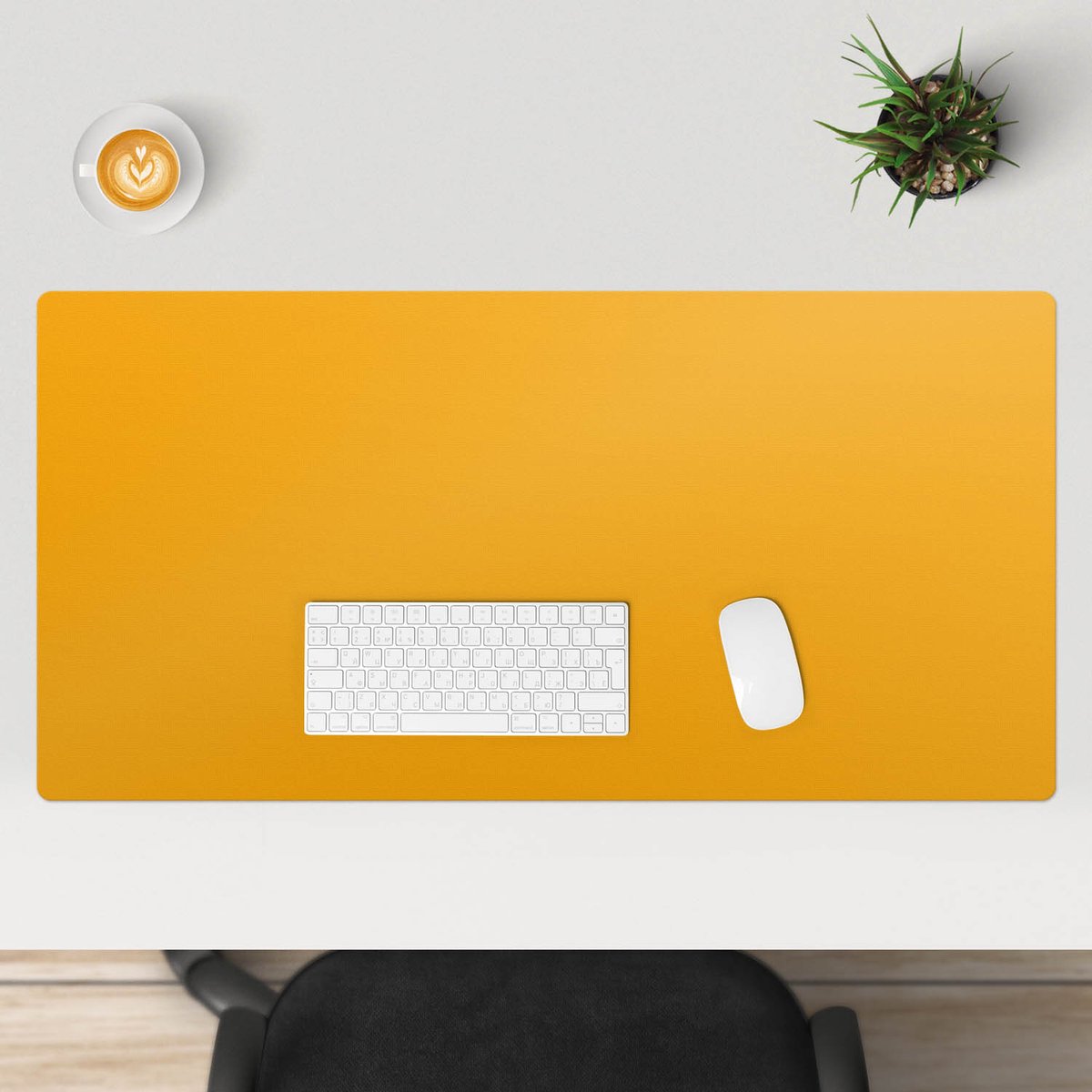 Wallfluent - Sinaasappelschil Bureau Onderlegger - 100x50 cm - Licht Oranje Bureau Onderlegger Groot - Levendige en warme kleuren Onderlegger Bureau - Computer Mat - Bureau Accessoires - Bureaumat