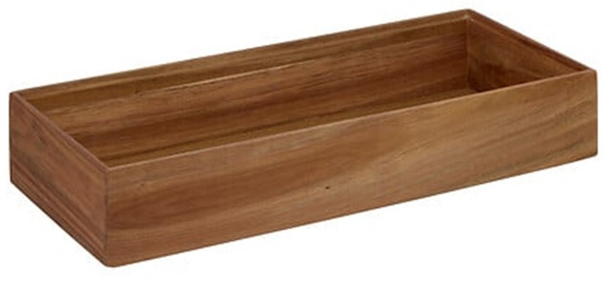 5Five Bestekbak/keuken organizer - 3x - 1 vaks - Smart Desk serie - acacia hout - 15 x 38 x 7 cm