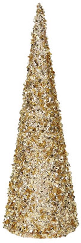 Sapin de Noël Goodwill pailleté Or-Crème H 62 cm