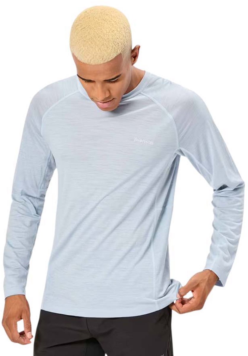 Nnormal Merino T-shirt Met Lange Mouwen Blauw XL Man