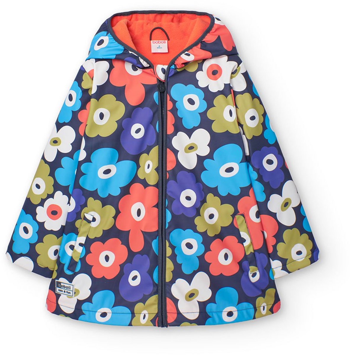 Boboli Hooded Rain Floral Jas Veelkleurig 24 Months Meisjes Print