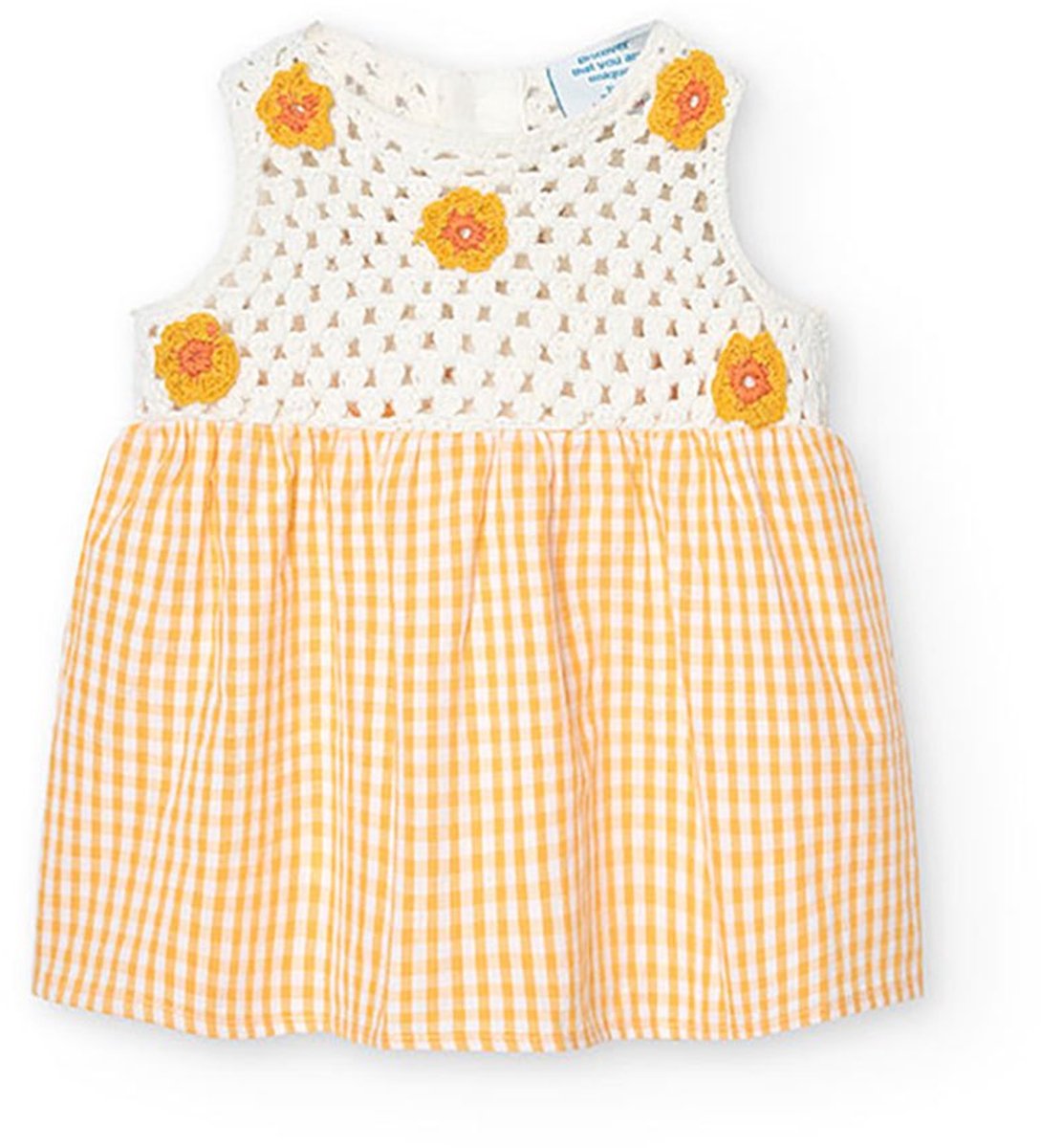 Boboli 128056 Mouwloze Jurk Geel 1 Months Meisjes
