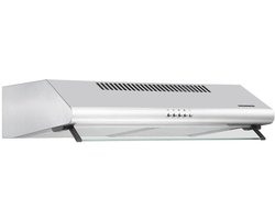 Heinner XCH-450S Onderbouw Afzuigkap 60 cm – 326.4 m³/u – 3 Standen – 2x 60 W Motor – 1x 2 W LED-Verlichting – 2 Aluminium Vetfilters – 5 Jaar Garantie – Zilver