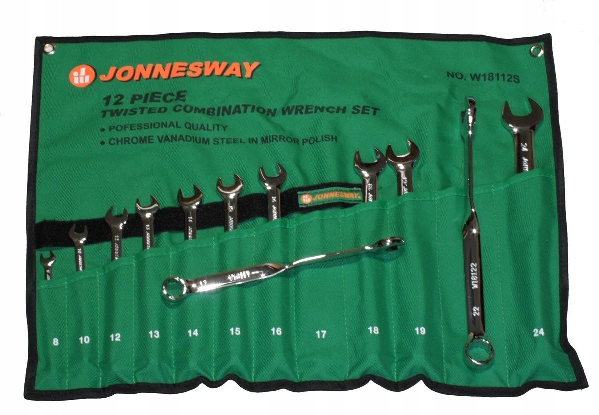 Jonnesway Ring- a steeksleutelset 12 delig chroom-vanadiumstaal