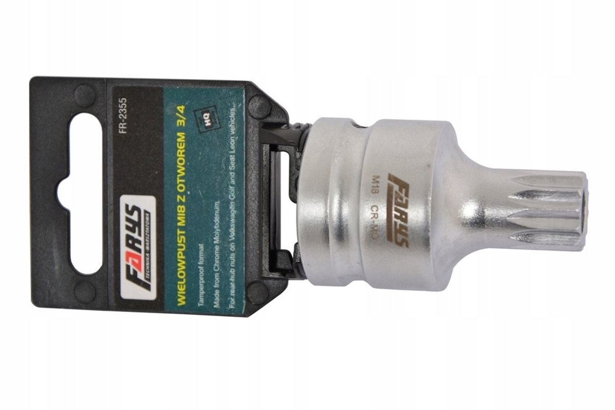Farys Dopsleutel M18 3/4" met Gat - Voor Naafbouten