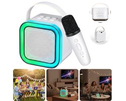 Cheqo® Draadloze Karaoke Set - Karaoke Set Mini - Compacte Karaoke Set - Draadloze Microfoon - RGB-Verlichting - Karaoke Voor Kinderen - Karaoke Voor Volwassenen - Bluetooth - AUX- USB - Party Speaker - Bluetooth Speaker