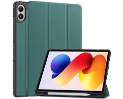 Coverup Tablethoes geschikt voor Xiaomi Redmi Pad 2 Pro Hoesje - Tri-Fold Book Case met Wake/Sleep en Stylus-houder - Groen