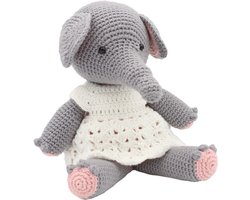 Hardicraft haakpakket knuffel Olga olifant 25 cm katoen DIY.