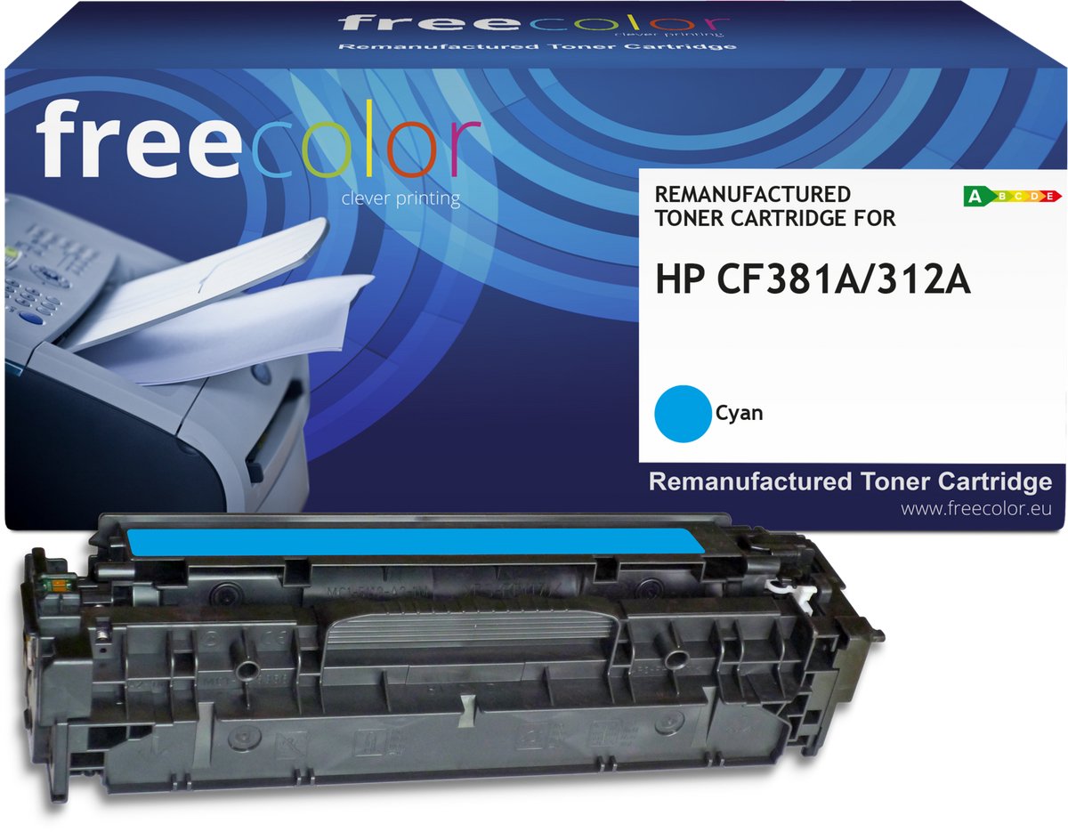 Freecolor - Vervangt HP 312A (CF381A) Toner - Cyaan - 2.700 pagina's - Compatible