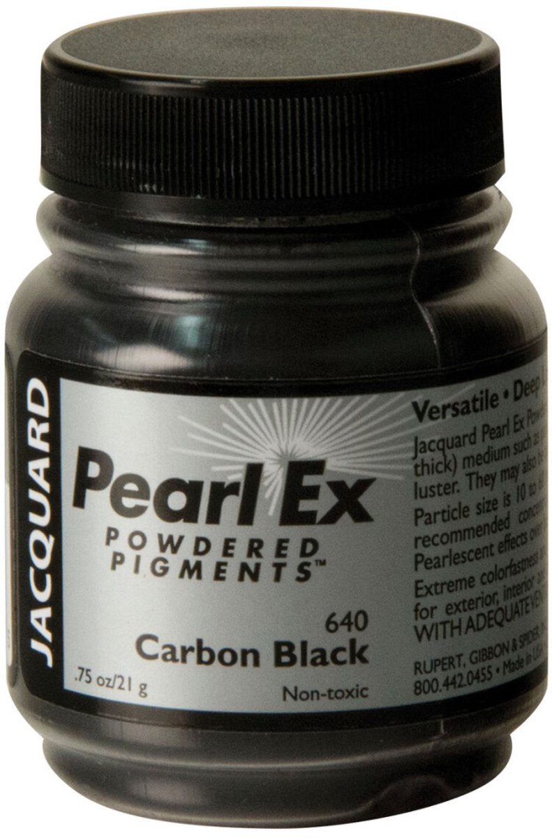 Jacquard pigment Pearl Ex 21 gr Carbon Zwart - creatief poeder.