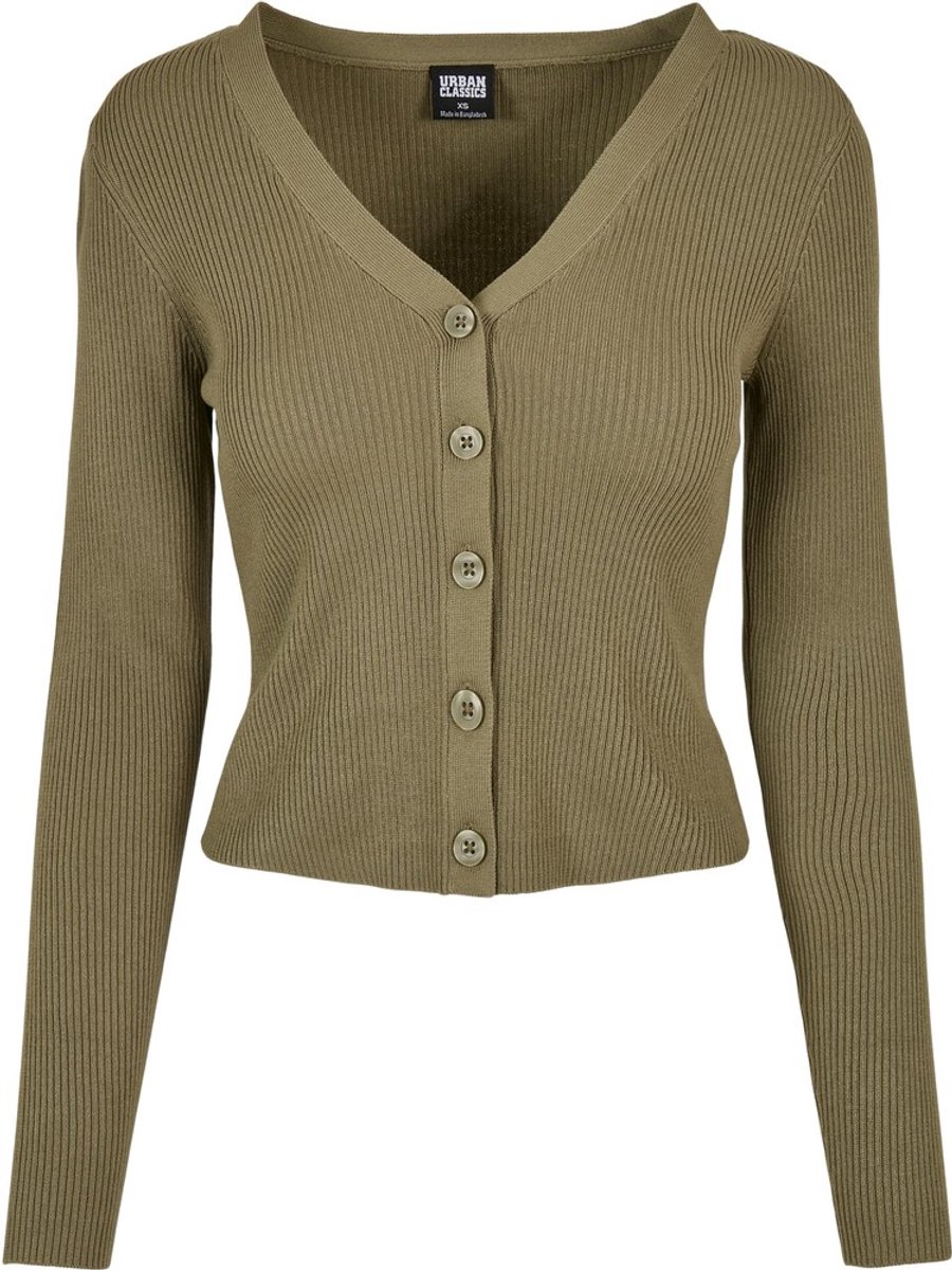 Urban Classics Short Rib Knit Cardigan 5XL Groen