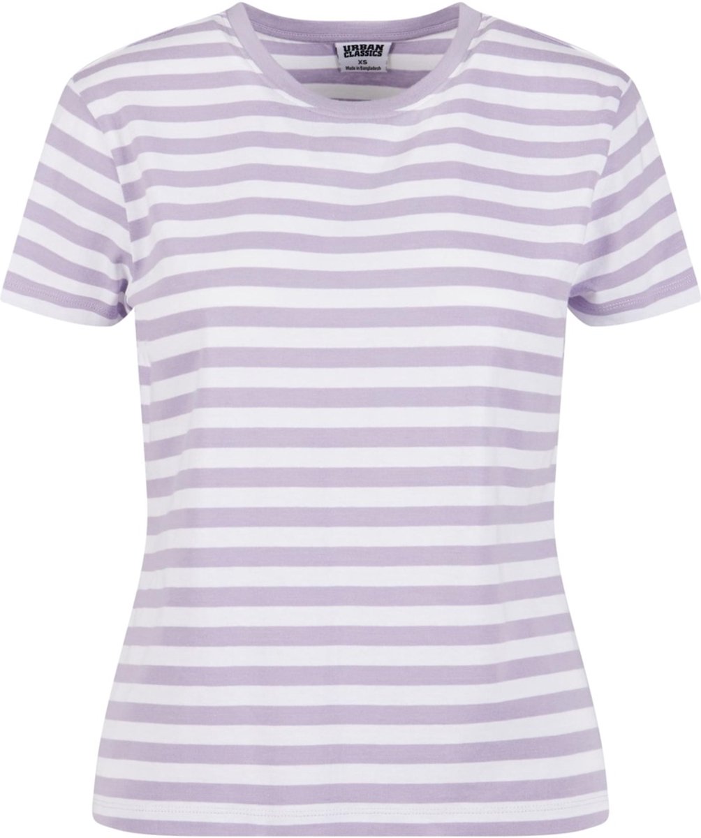 Urban Classics Regular Striped Dames T-shirt 4XL Wit